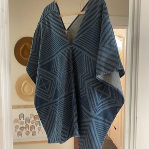 Poncho style indigo dyed shirt. Gorgeous.